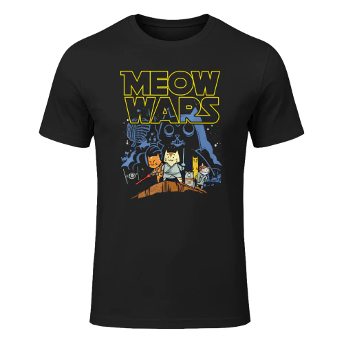 Meow Wars Regali per Gli Amanti dei Gatti Regali a Tema Cat Stuff Maglietta