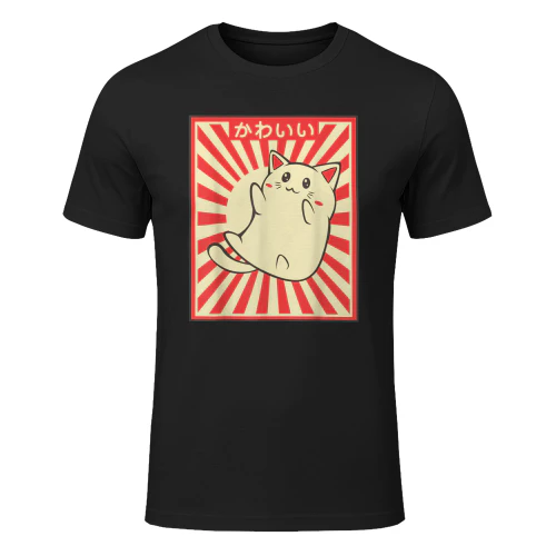 Gatto Giapponese d'Epoca Kawaii Cat Lover Meowing Maglietta
