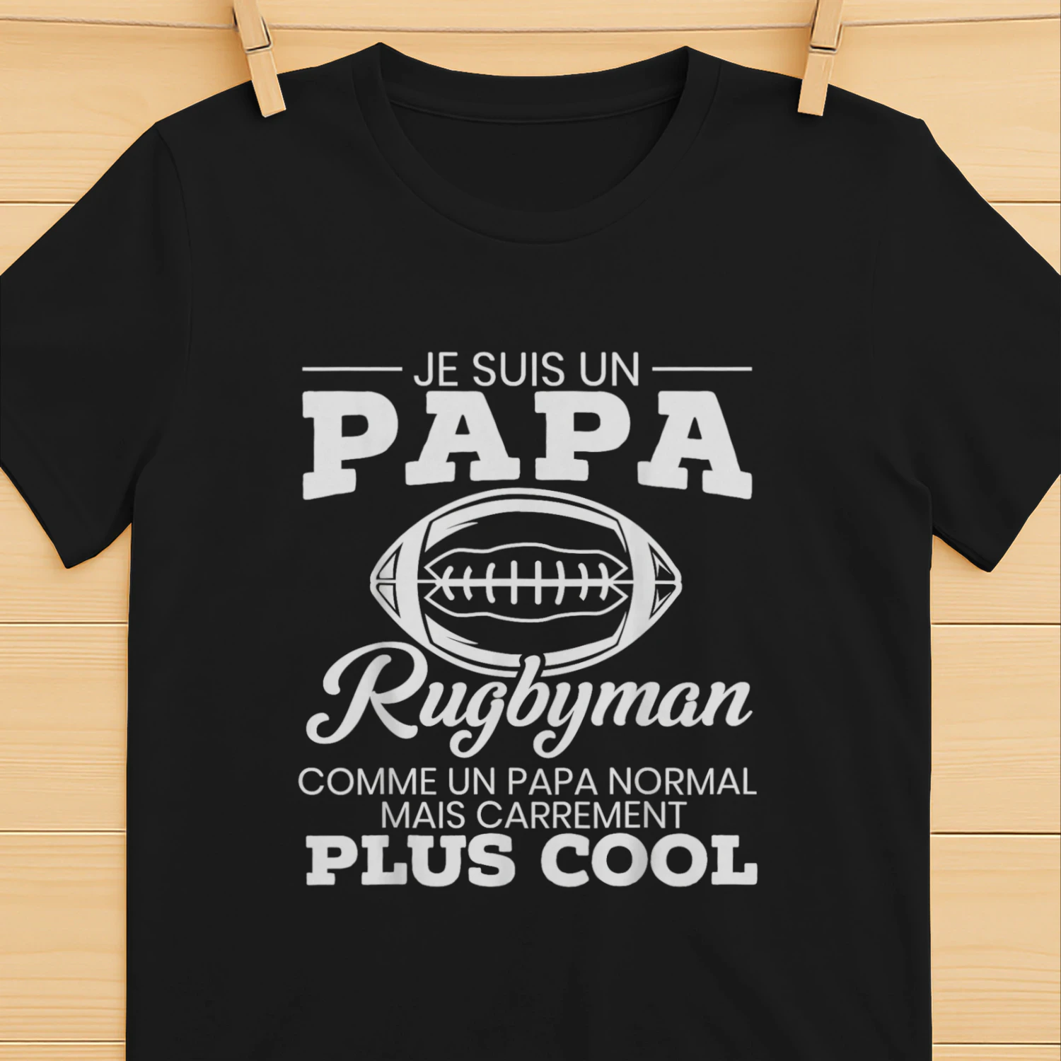 Je Suis Un Papa Rugbyman Plus Cool Cadeau XV De France Rugby T-Shirt