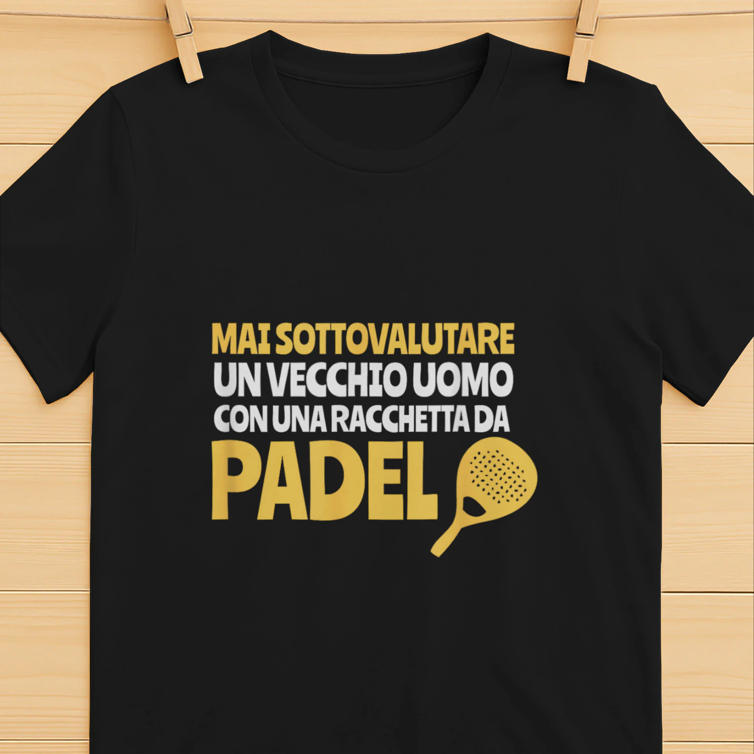 Padel Regalo Divertente Uomo Pensionato Giocatore Paddle Maglietta