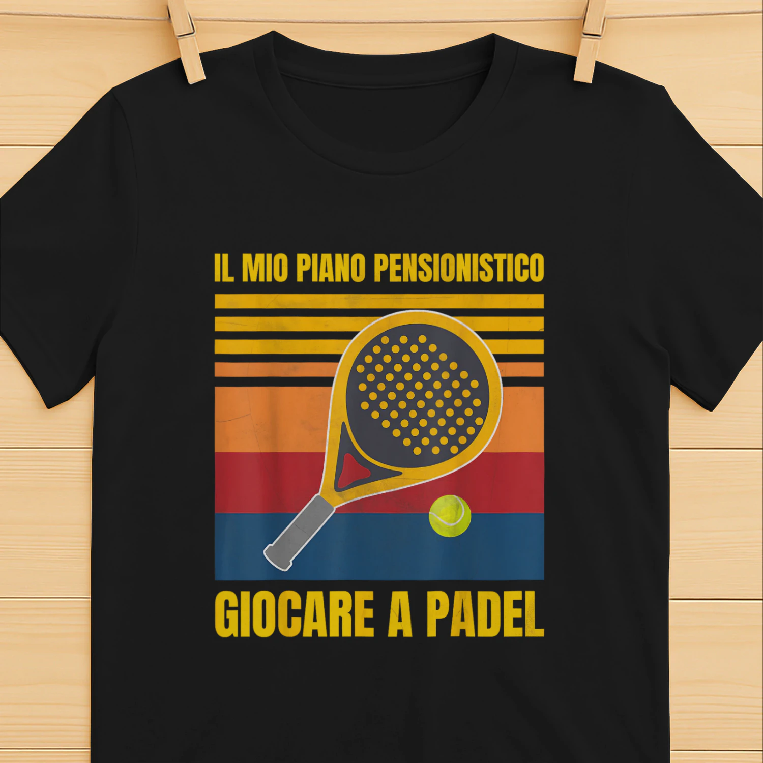 Padel Pensione Pensionato Divertente Maglietta