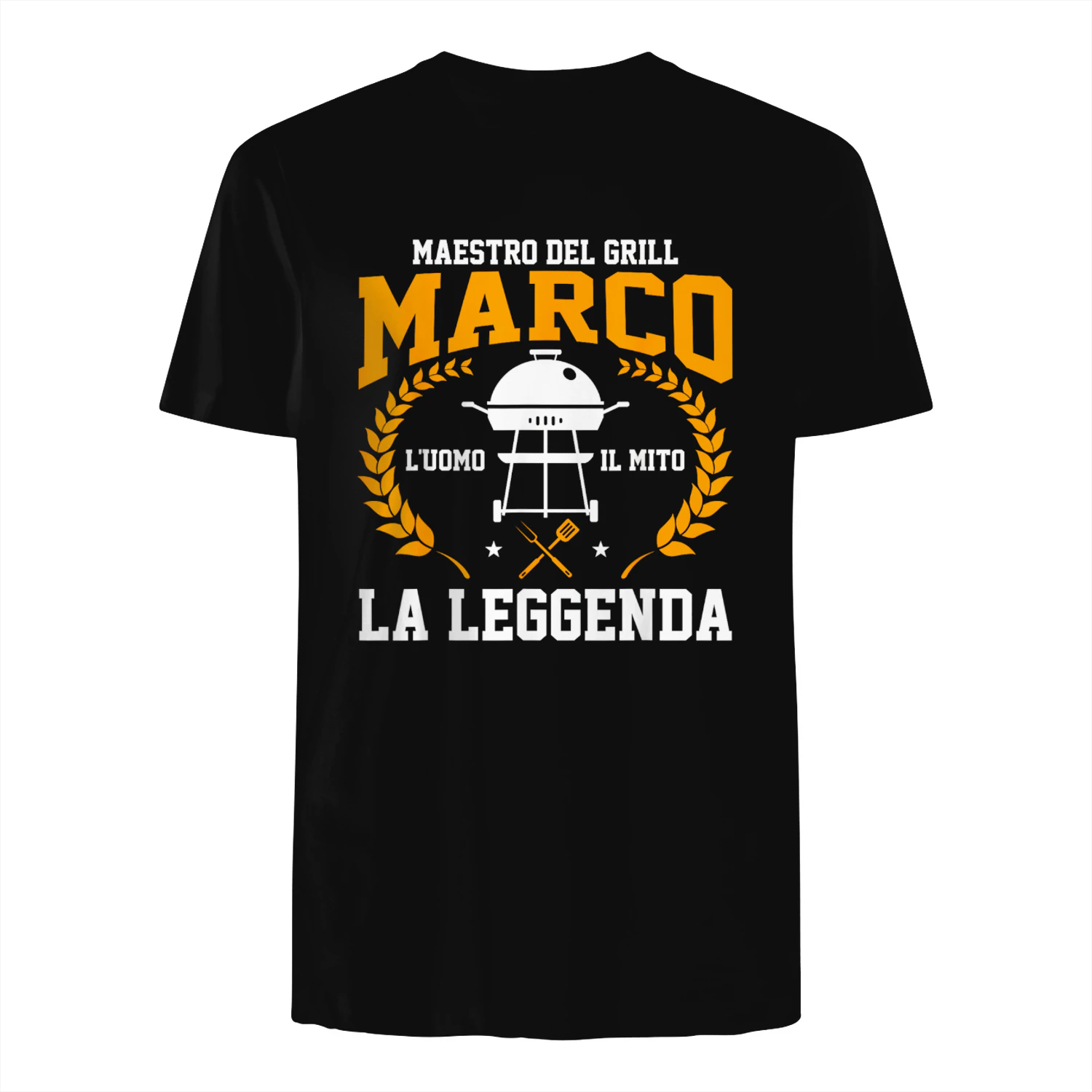 Barbecue Regali BBQ Maestro Griglia Marco Mito Leggenda Maglietta