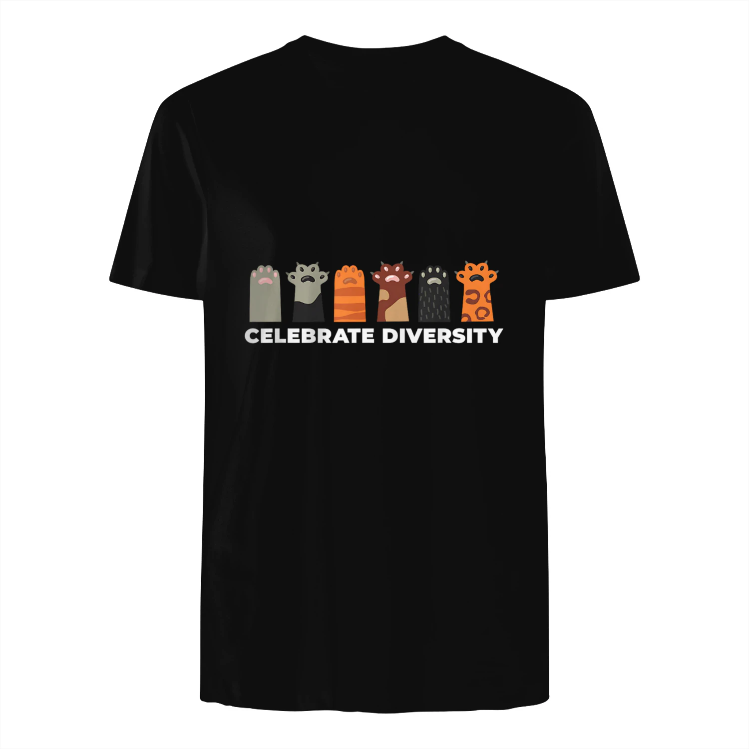 Celebrate Diversity Funny Cat Owner Gift for Cat Lover Paws Maglietta