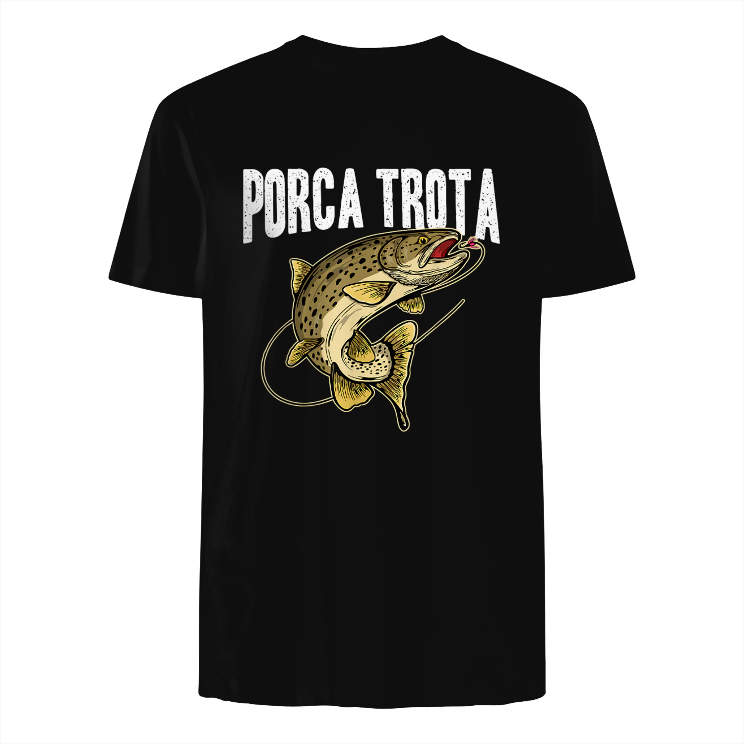 Porca Trota Regalo Divertente Pesca Festa del Papa Pescatore Maglietta