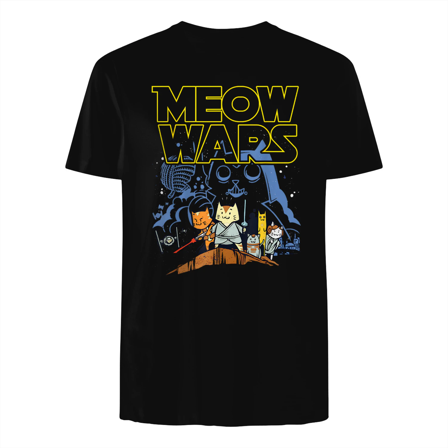 Meow Wars Regali per Gli Amanti dei Gatti Regali a Tema Cat Stuff Maglietta