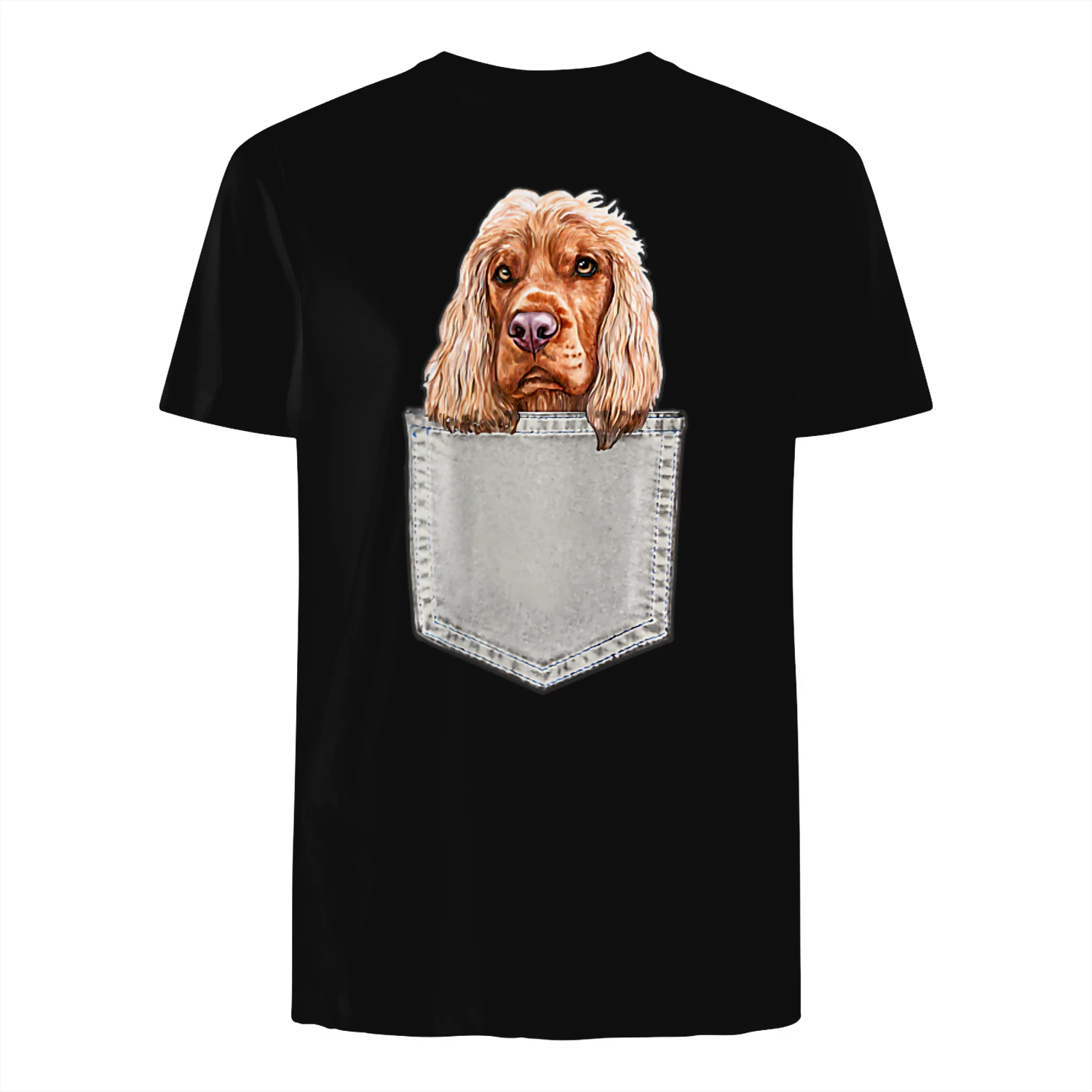 Amo il mio cane COCKER SPANIEL Camicie Accessori Maglietta Tasca Cane Cane COCKER SPANIEL Taschino Maglietta