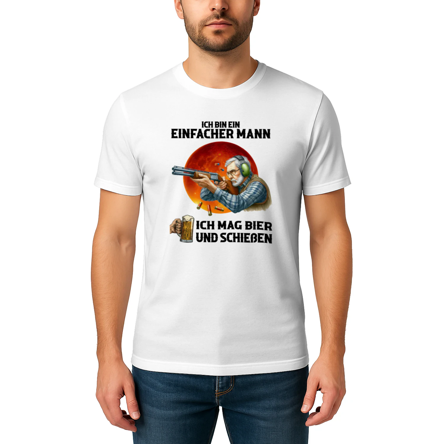 Shooting Beer Simple Man T-Shirt