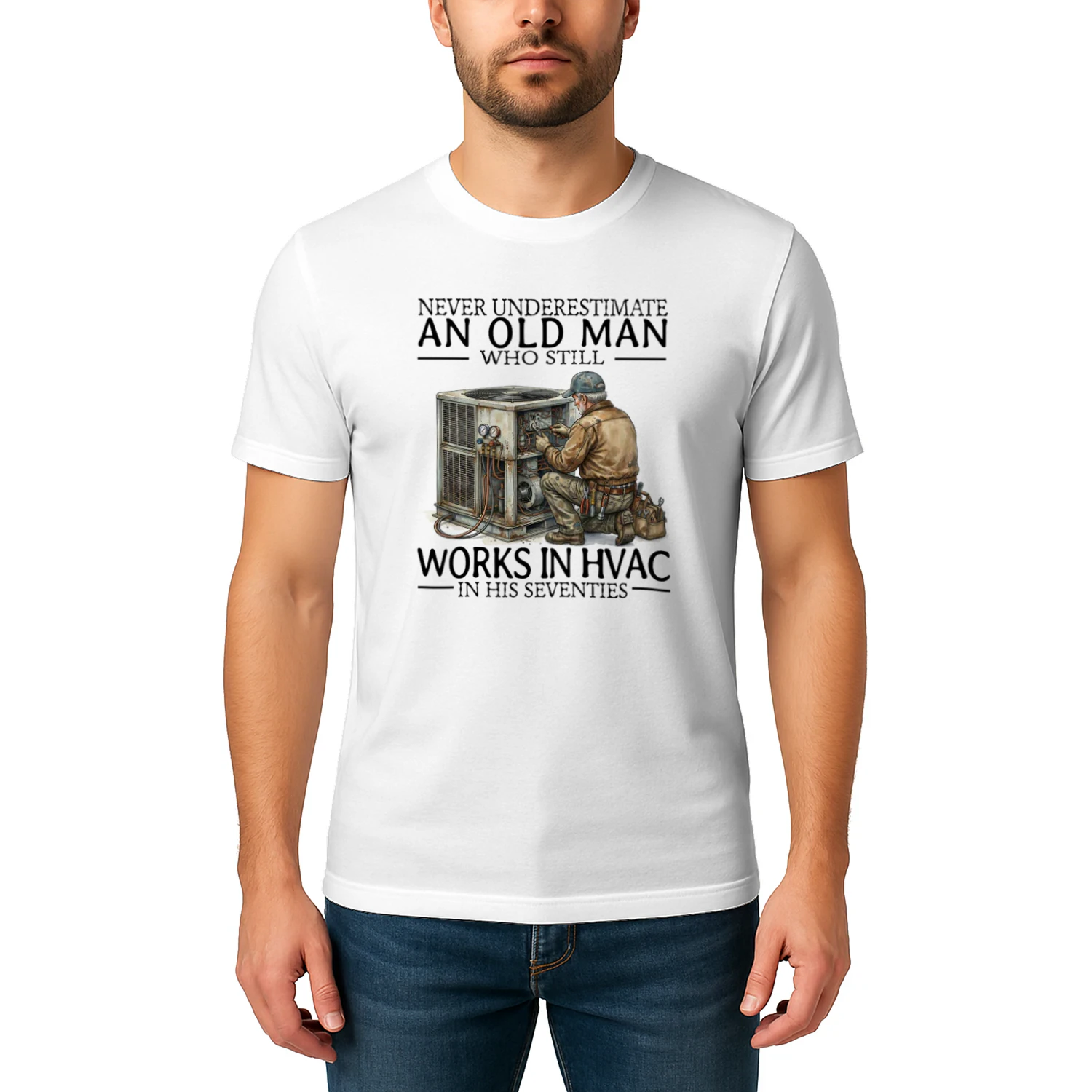 Hvac Never Old Men 70 T-Shirt