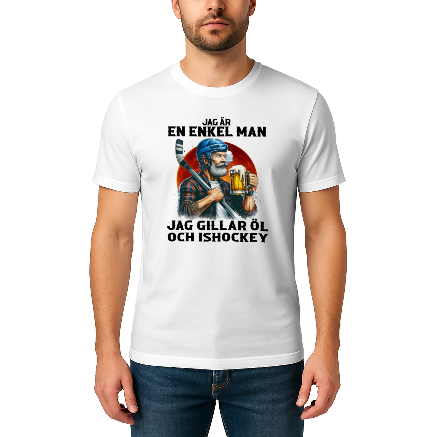Ice Hockey Beer Simple Man T-Shirt