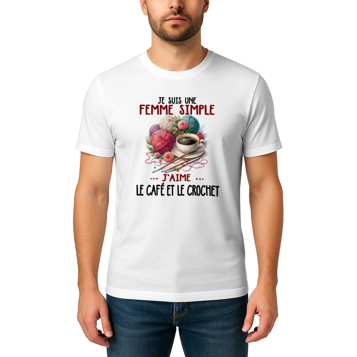 Crochet Coffee Woman T-Shirt