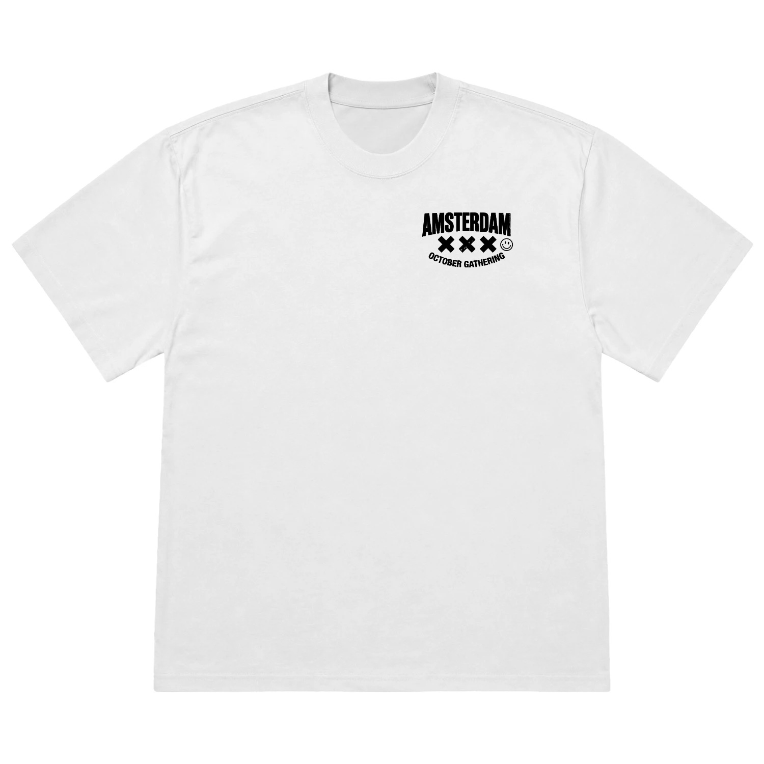 Amsterdam October Vinyl Oversized T-Shirt - Zwart Techno Lovers Streetwear Tee