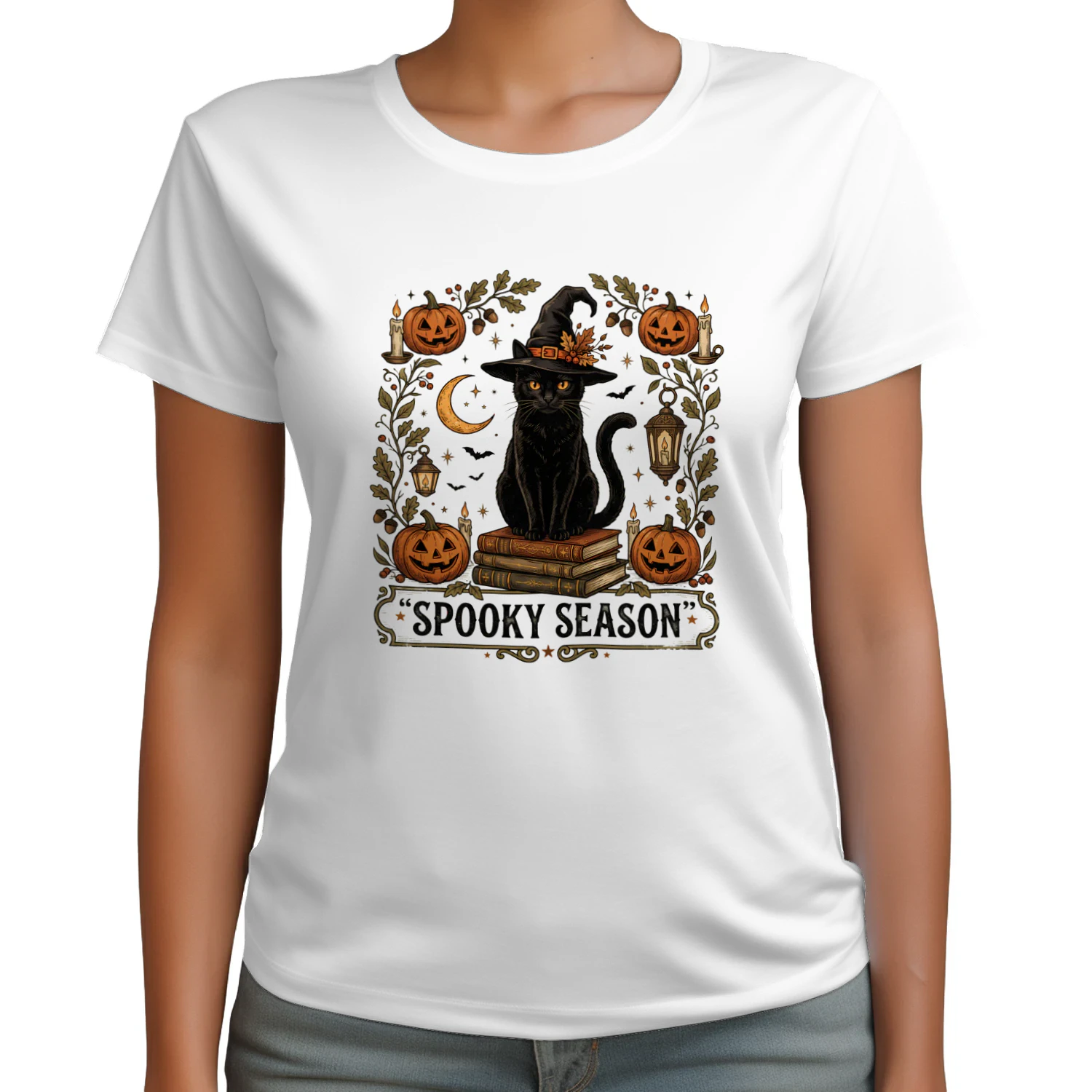 Spooky Season Black Cat Halloween T-Shirt