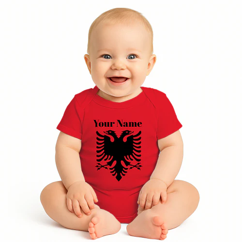 Albanian flag Baby Bodysuit