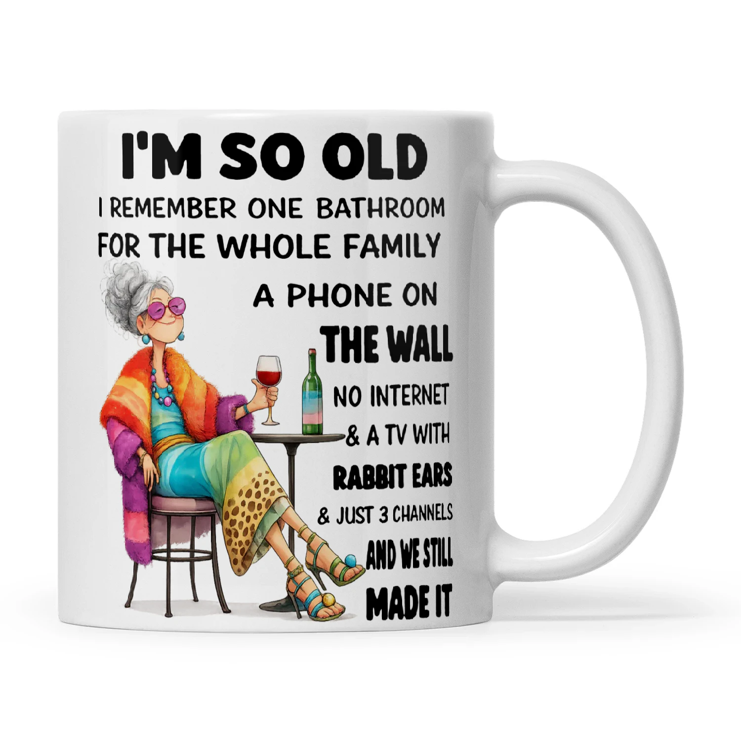 Woman I'm So Old I Remember One Bathroom For The Whole Family A Phone On The Wall No Internet & A TV With Rabbit Ears & Just 3 Channels And We Still Made It