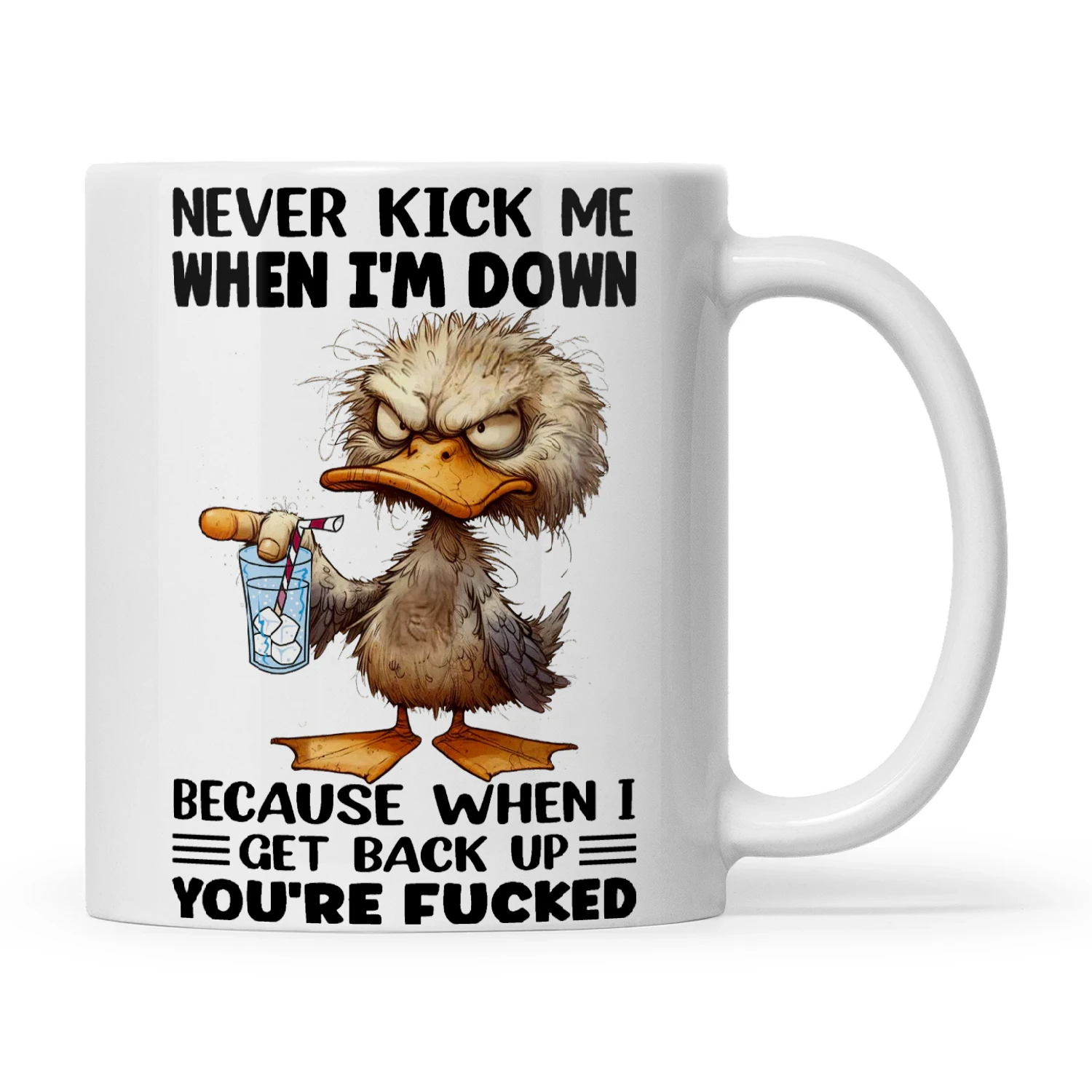 Duck Never Kick Me When I'm Down Because When I Get Back Up You're Fucked