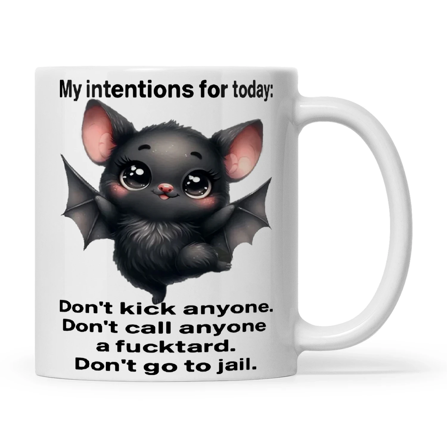 Bat My Intentions For Today Don't Kick Anyone Don't Call Anyone A Fucktard Don't Go To Jail