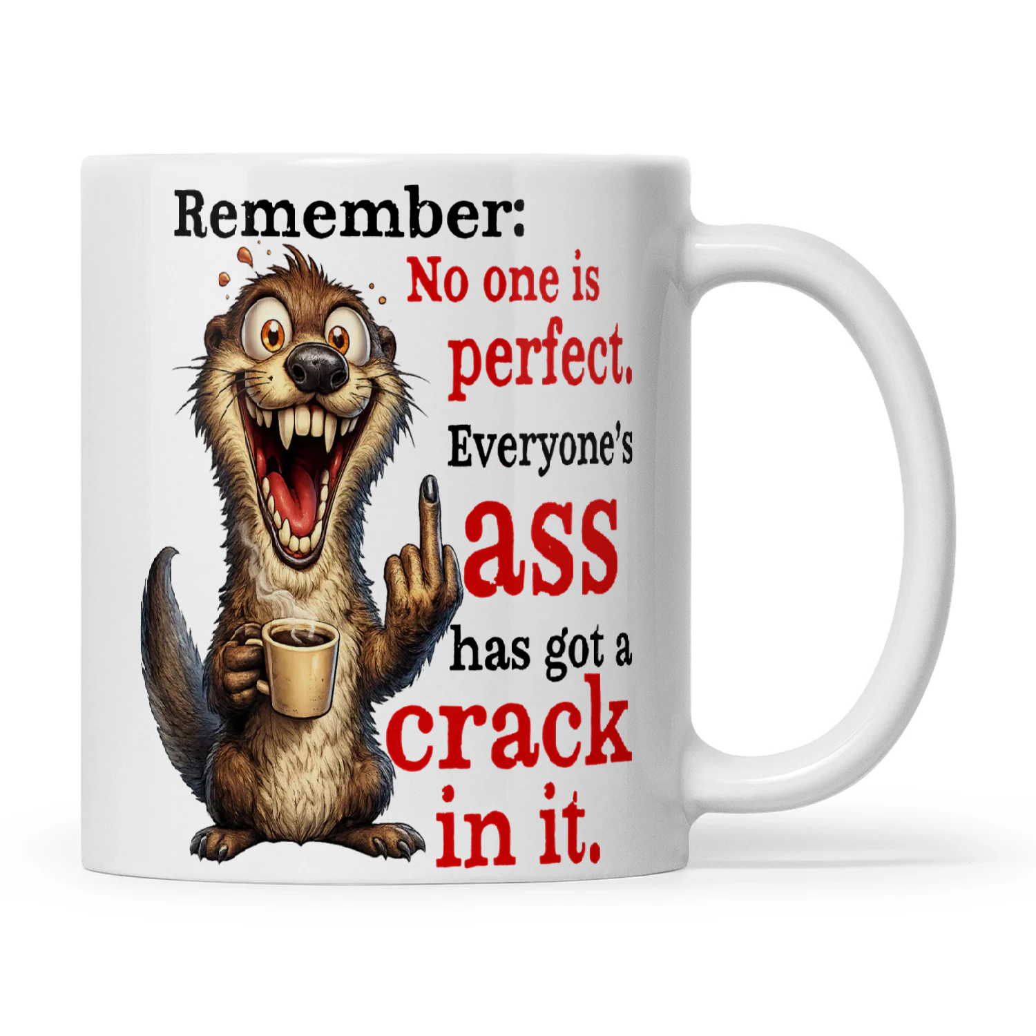 Raccoon Remember No One Is Perfect Everyone's Ass Has Got A Crack In It