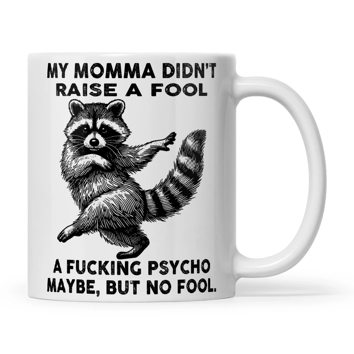 Raccoon My Momma Didn't Raise A Fool A Fucking Psycho Maybe But No Fool
