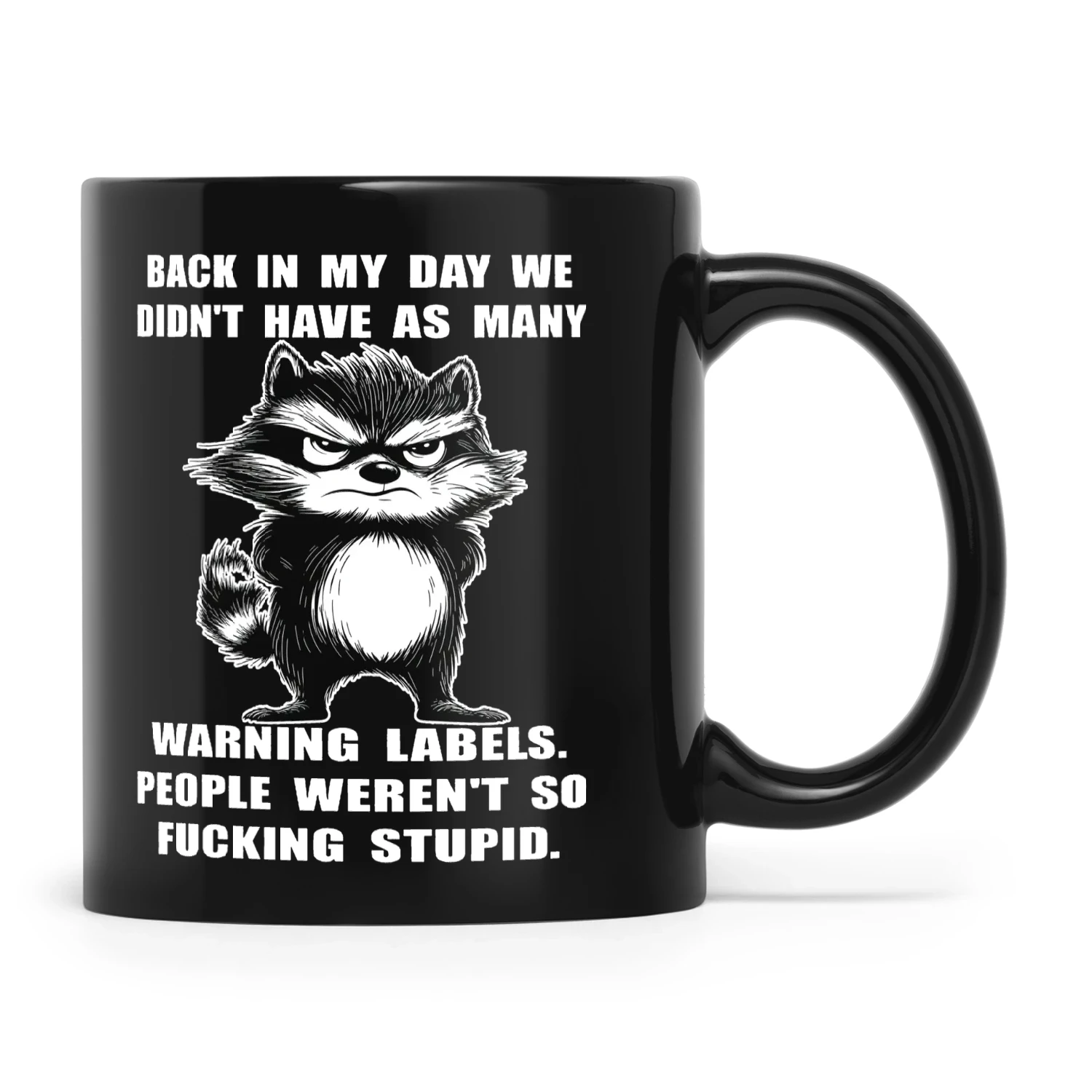 Raccoon Back In My Day We Didn't Have As Many Warning Labels People Weren't So Fucking Stupid