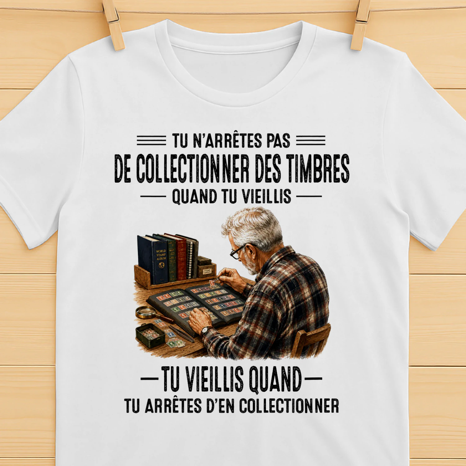 FR-You don't stop collecting stamps when you get old. You get old when you stop collecting