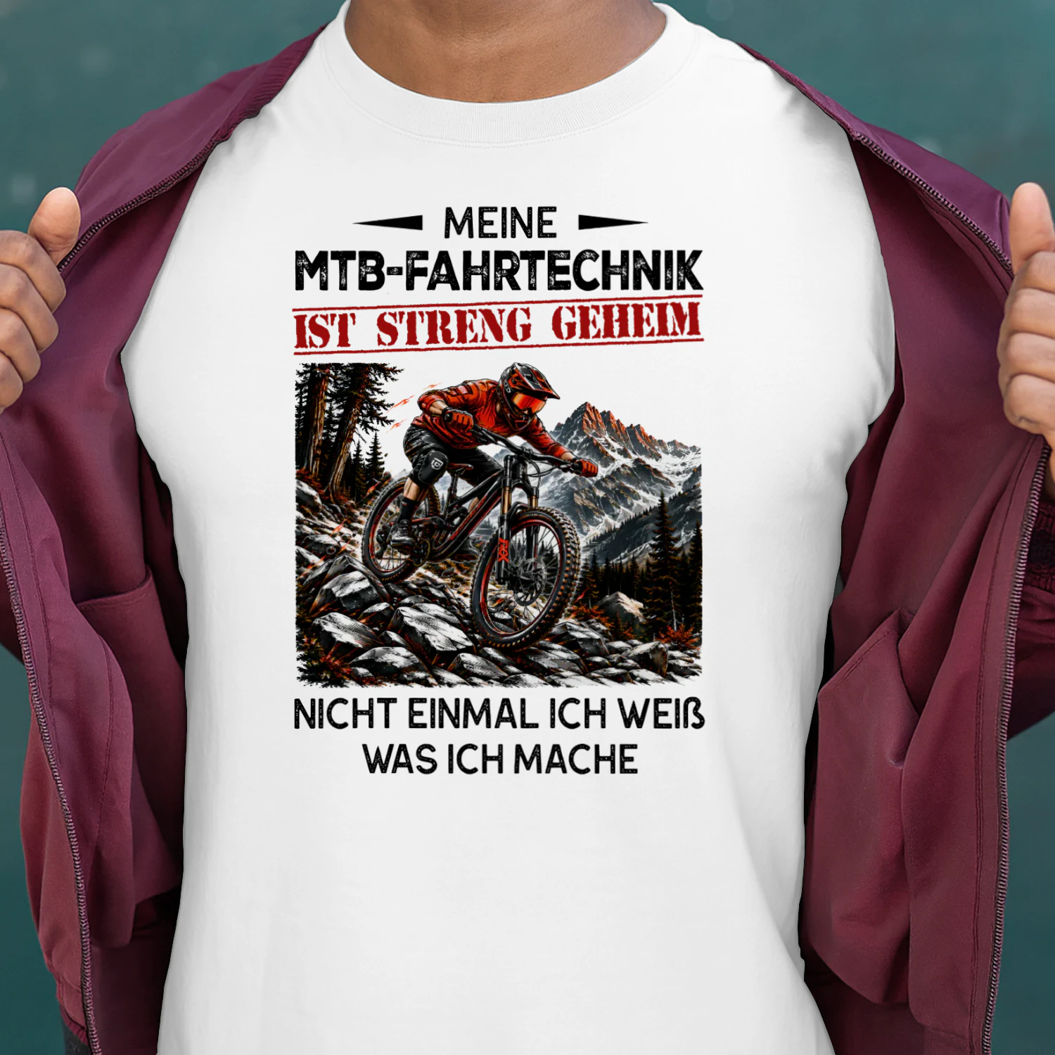 DE-MEINE MTB-FAHRTECHNIK IST STRENG GEHEIM. NICHT EINMAL ICH WEIB WAS ICH MACHE