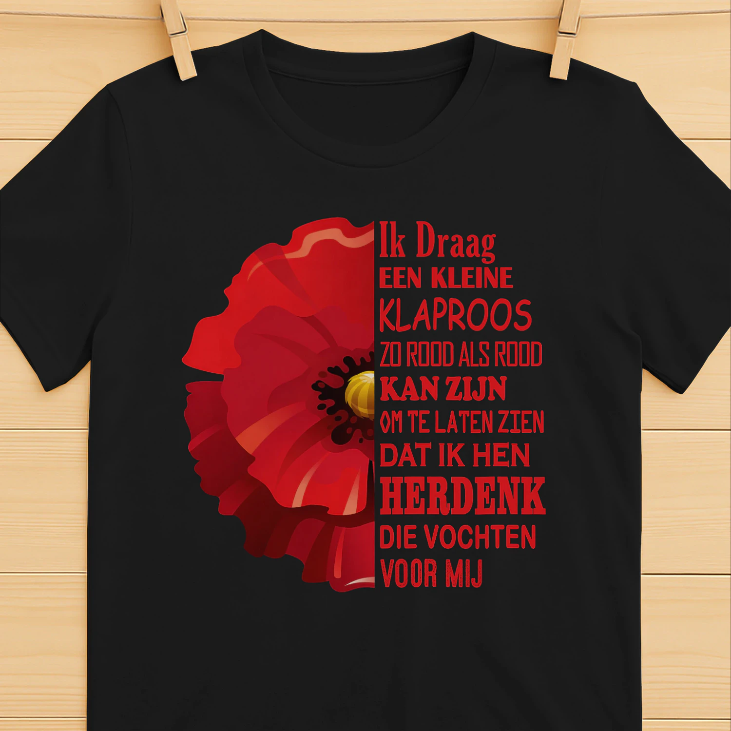 NL-Ik draag een kleine klaproos, zo rood als rood kan zijn