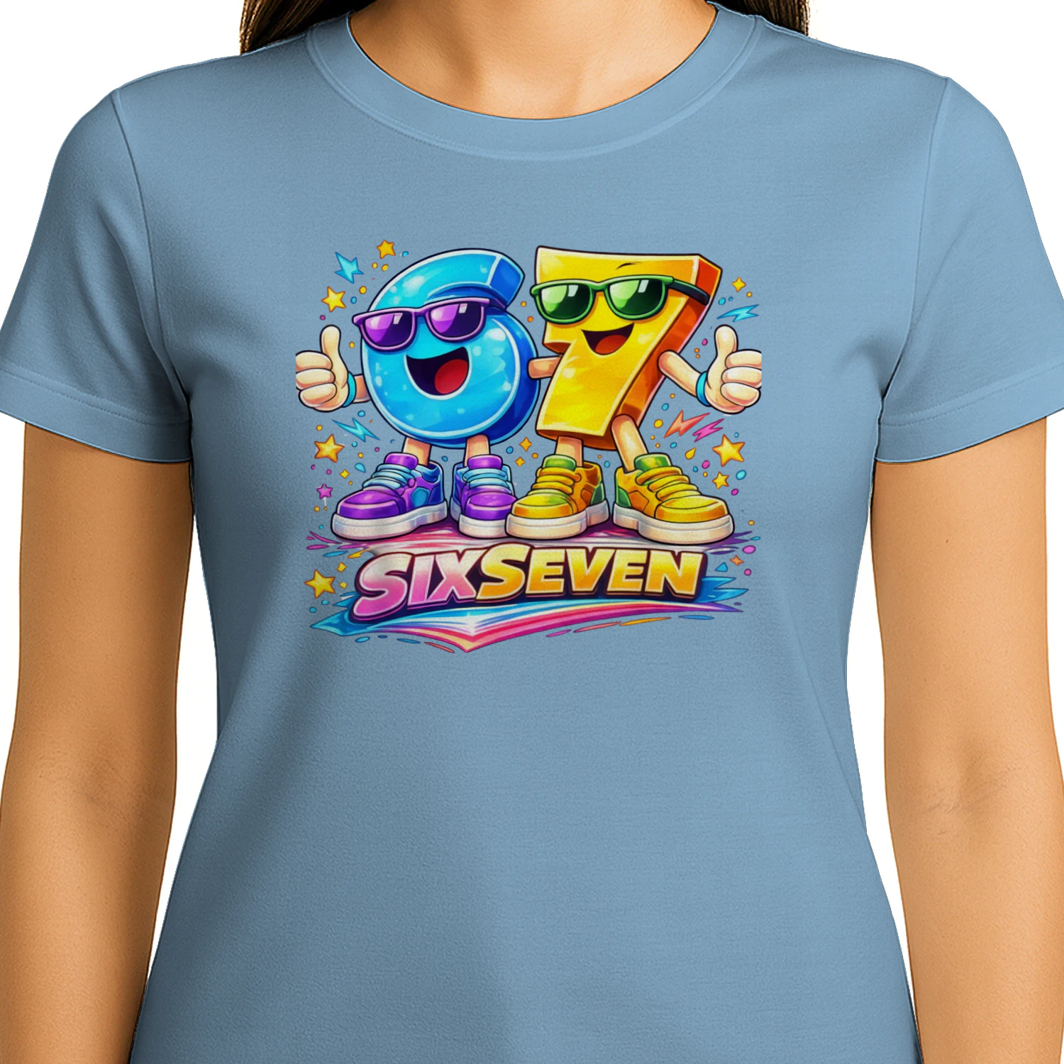 Six Seven 67 Meme lustiges Zahlen Design Classic Women's T-shirt