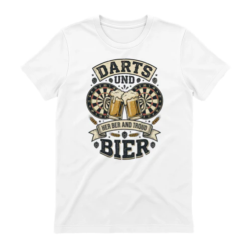 Darts und Bier darum Bin ich Hier Lustiges Dartgeschenk T-Shirt