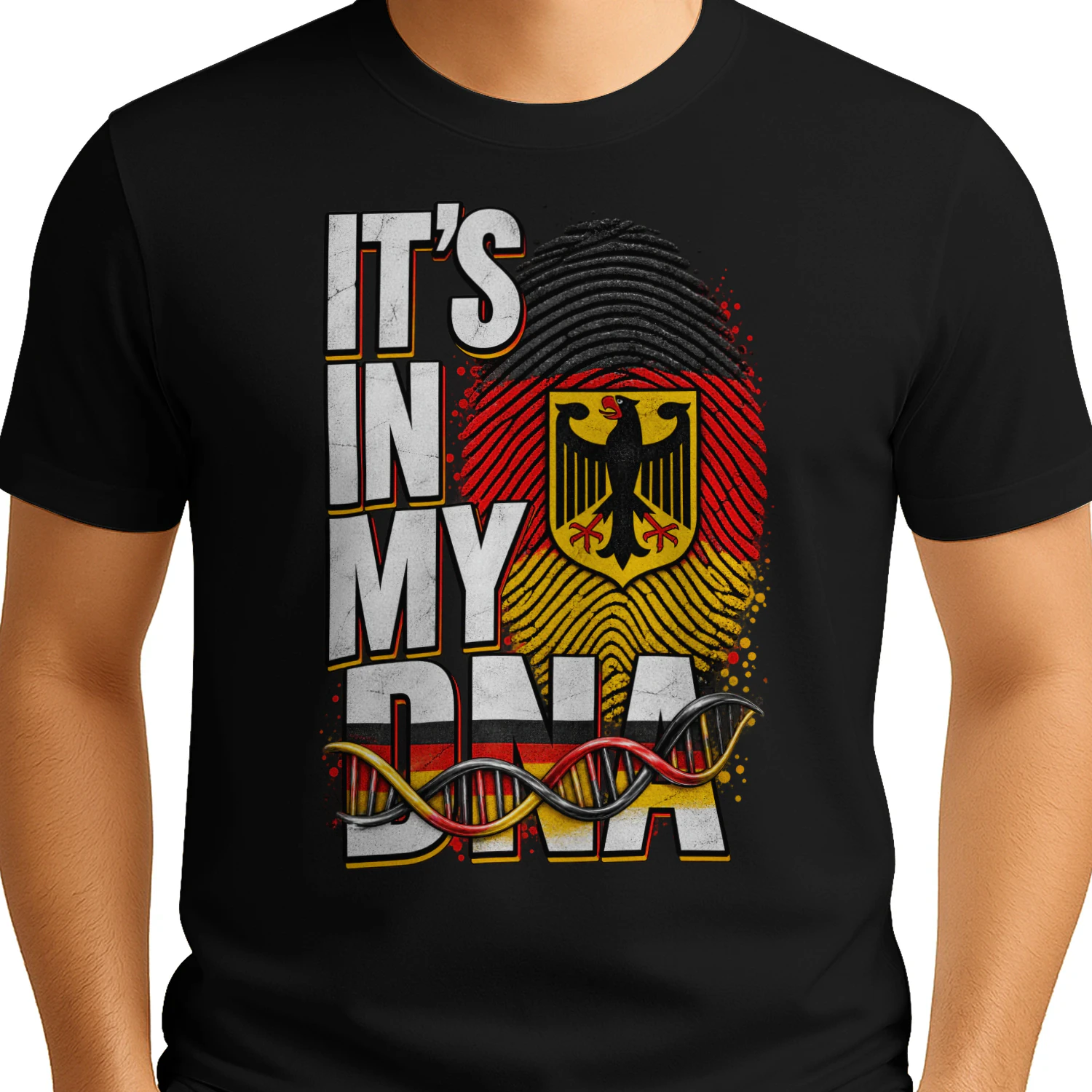 „Es liegt in meiner DNA“ T-Shirt – Geschenk für deutsche Wurzeln, Deutschland-Stolz, deutsche Herkunft, Familiengeschichte & deutsches Erbe