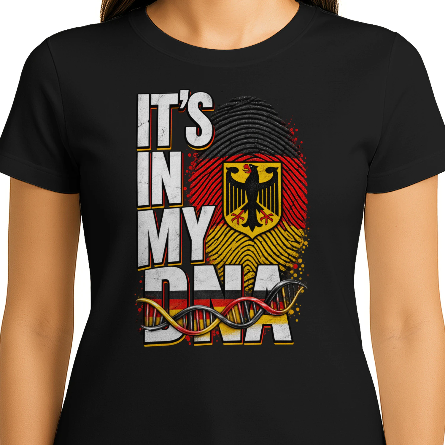 „Es liegt in meiner DNA“ T-Shirt – Geschenk für deutsche Wurzeln, Deutschland-Stolz, deutsche Herkunft, Familiengeschichte & deutsches Erbe