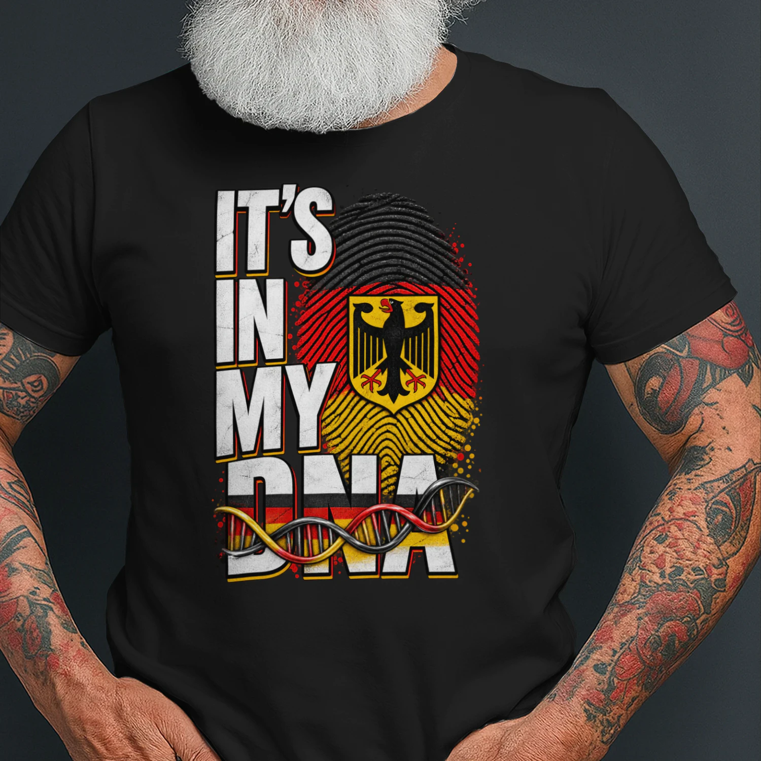 „Es liegt in meiner DNA“ T-Shirt – Geschenk für deutsche Wurzeln, Deutschland-Stolz, deutsche Herkunft, Familiengeschichte & deutsches Erbe