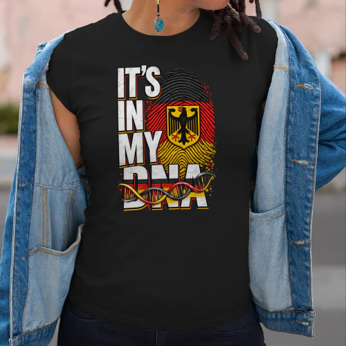 „Es liegt in meiner DNA“ T-Shirt – Geschenk für deutsche Wurzeln, Deutschland-Stolz, deutsche Herkunft, Familiengeschichte & deutsches Erbe