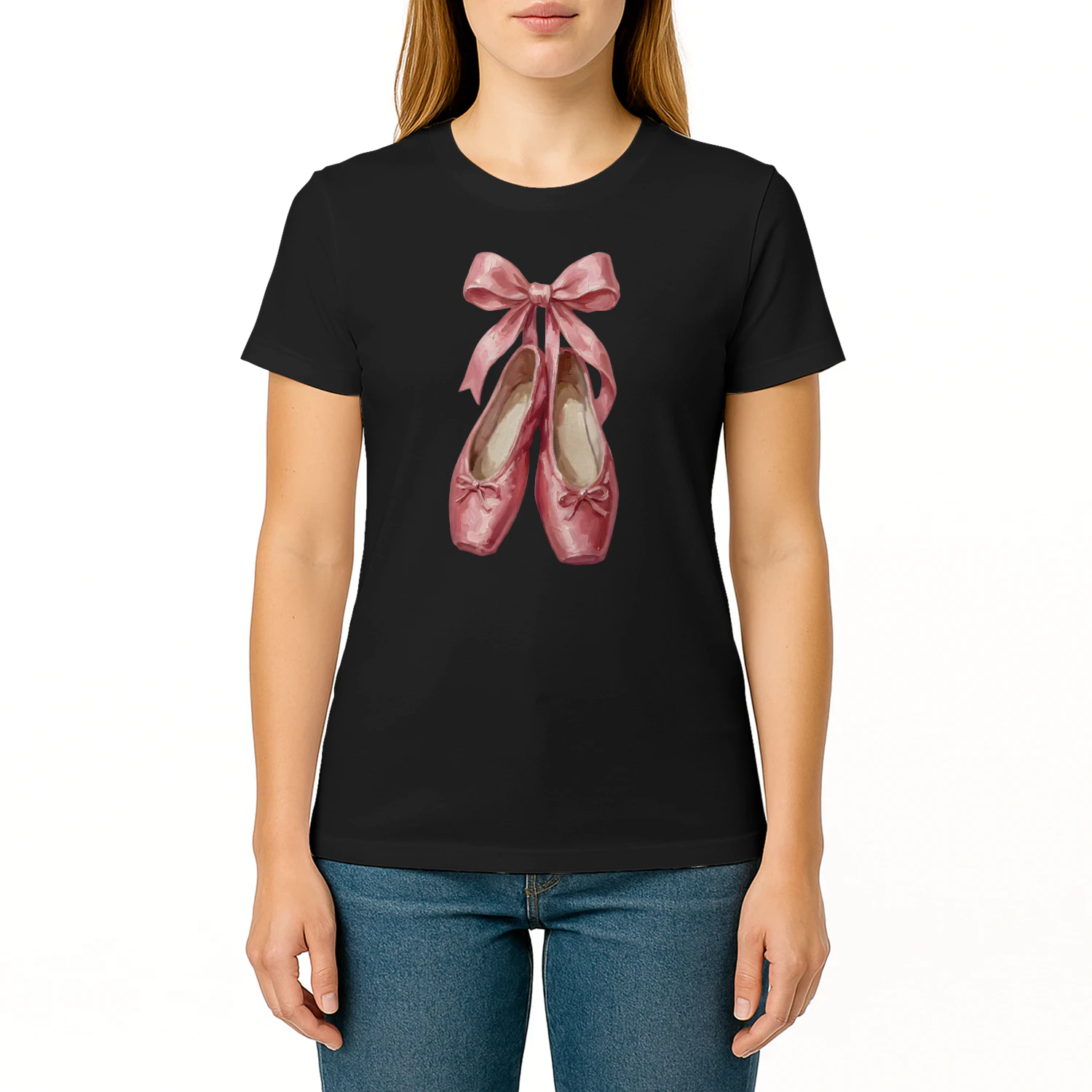 Pink Ballet Shoes Shirt, Balletcore T\-Shirt, Ballerina Gift, Pointe Shoes Shirt, Dance Teacher Gift, Ballet Lover Shirt, Cute Dancer Tee