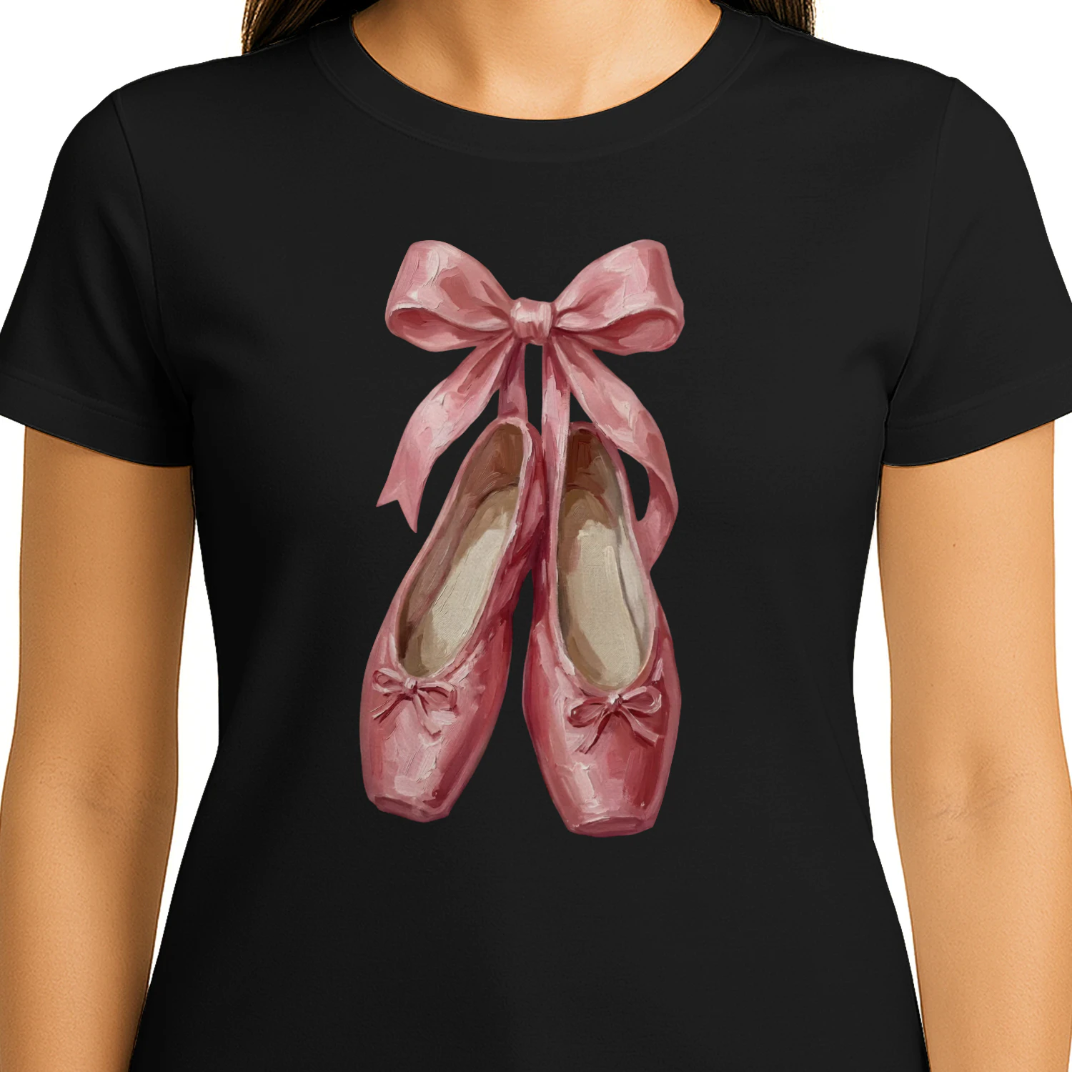 Pink Ballet Shoes Shirt, Balletcore T\-Shirt, Ballerina Gift, Pointe Shoes Shirt, Dance Teacher Gift, Ballet Lover Shirt, Cute Dancer Tee