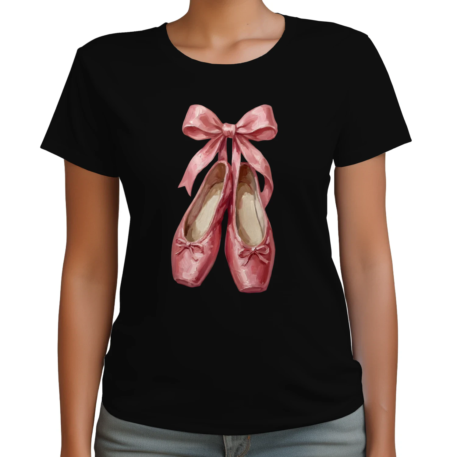 Pink Ballet Shoes Shirt, Balletcore T\-Shirt, Ballerina Gift, Pointe Shoes Shirt, Dance Teacher Gift, Ballet Lover Shirt, Cute Dancer Tee