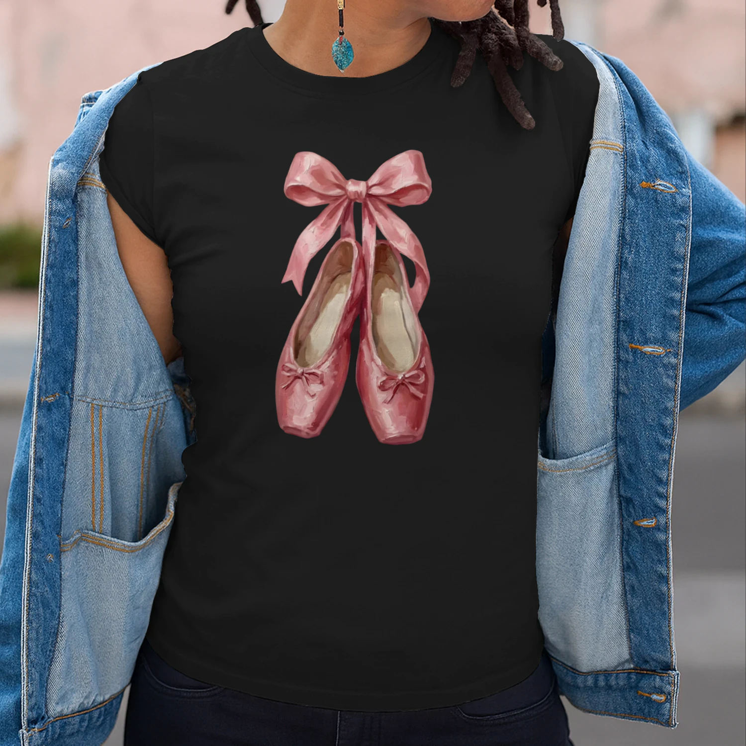 Pink Ballet Shoes Shirt, Balletcore T\-Shirt, Ballerina Gift, Pointe Shoes Shirt, Dance Teacher Gift, Ballet Lover Shirt, Cute Dancer Tee