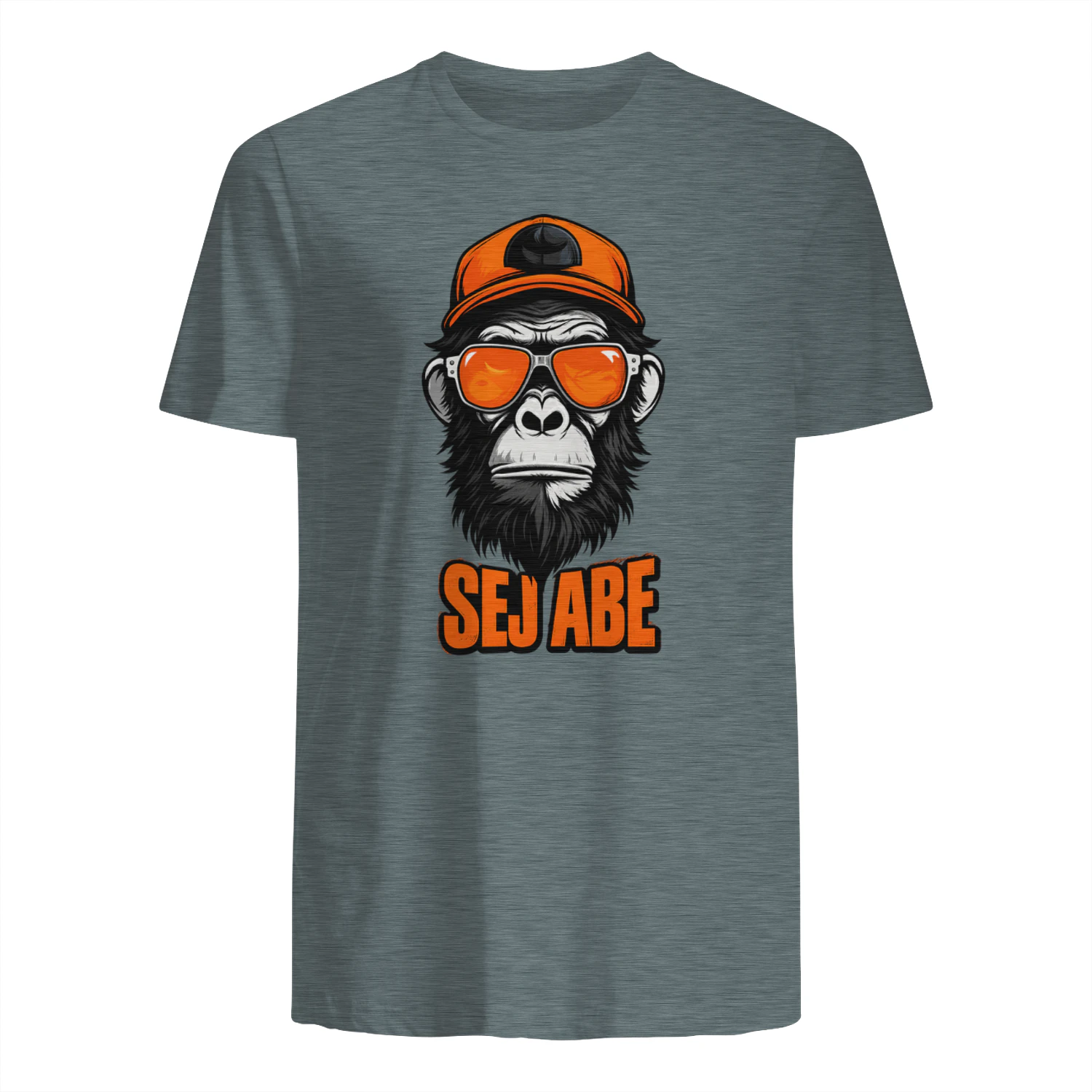 Sej Abe T-shirt – Cool Gorilla med Orange Solbriller