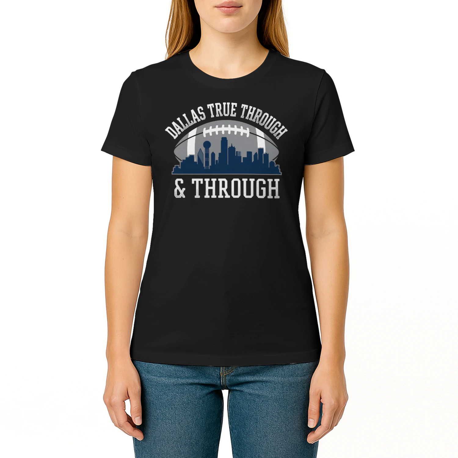 Dallas Texas Football Fan T-Shirt Silver & Blue Game Day Graphic Tee 🏈 Show Your Team Spirit, Get Yours!