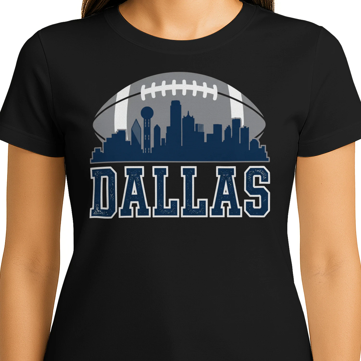 Dallas Texas Football Fan T-Shirt Silver & Blue Game Day Graphic Tee 🏈 Show Your Team Spirit, Get Yours!
