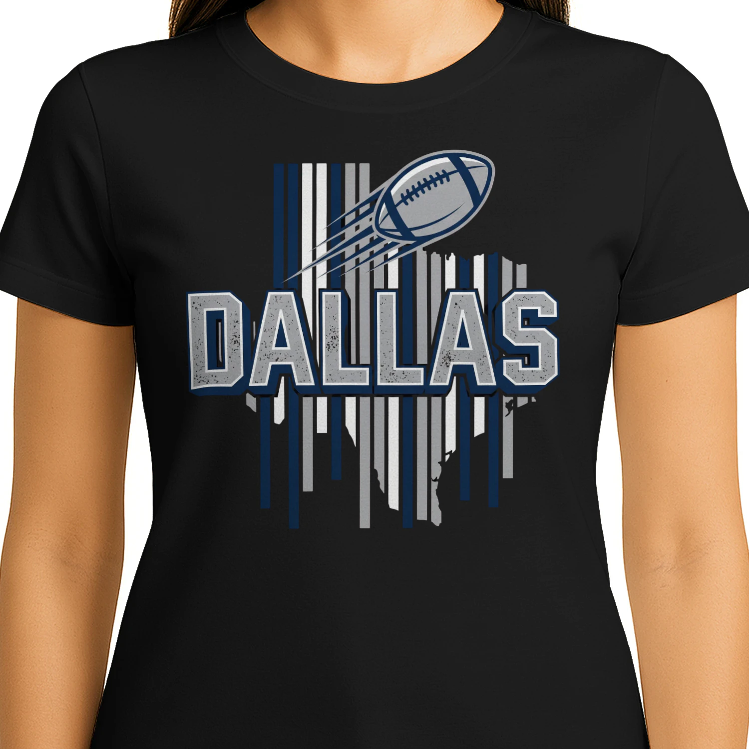 Dallas Texas Football Fan T-Shirt Silver & Blue Game Day Graphic Tee 🏈 Show Your Team Spirit, Get Yours!
