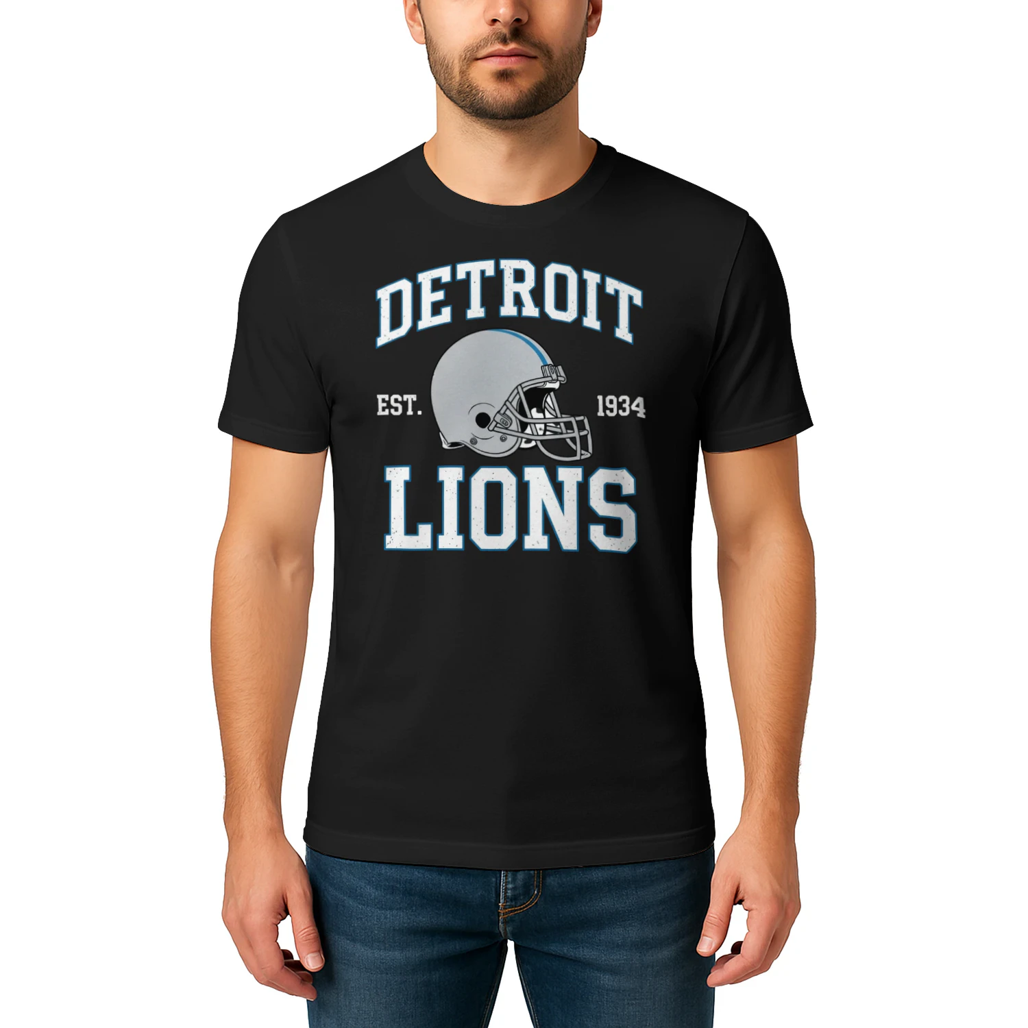  Detroit Football Fan T-Shirt Honolulu Blue Game Day Graphic Tee 🏈 Show Your City Pride