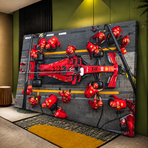 Formula One Pitstop Framed Canvas