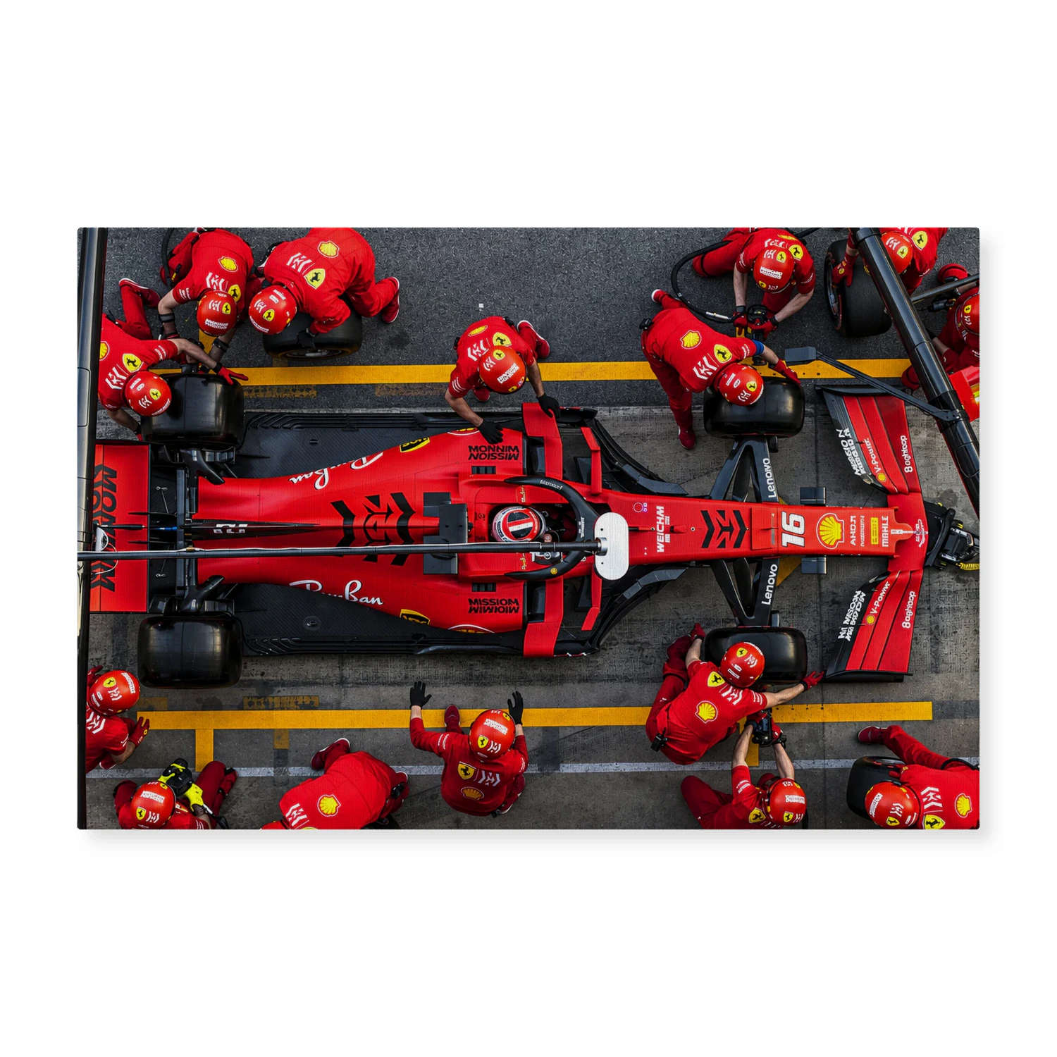 Formula One Pitstop Framed Canvas