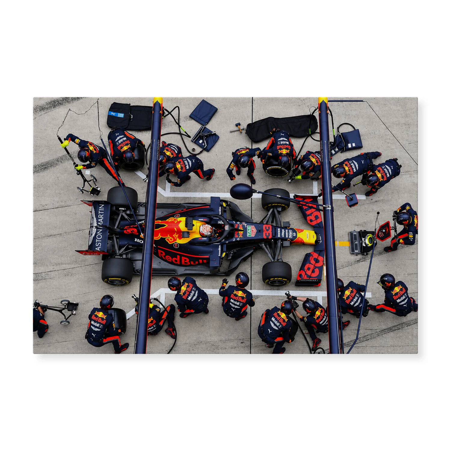 Formula One Pitstop Framed Canvas