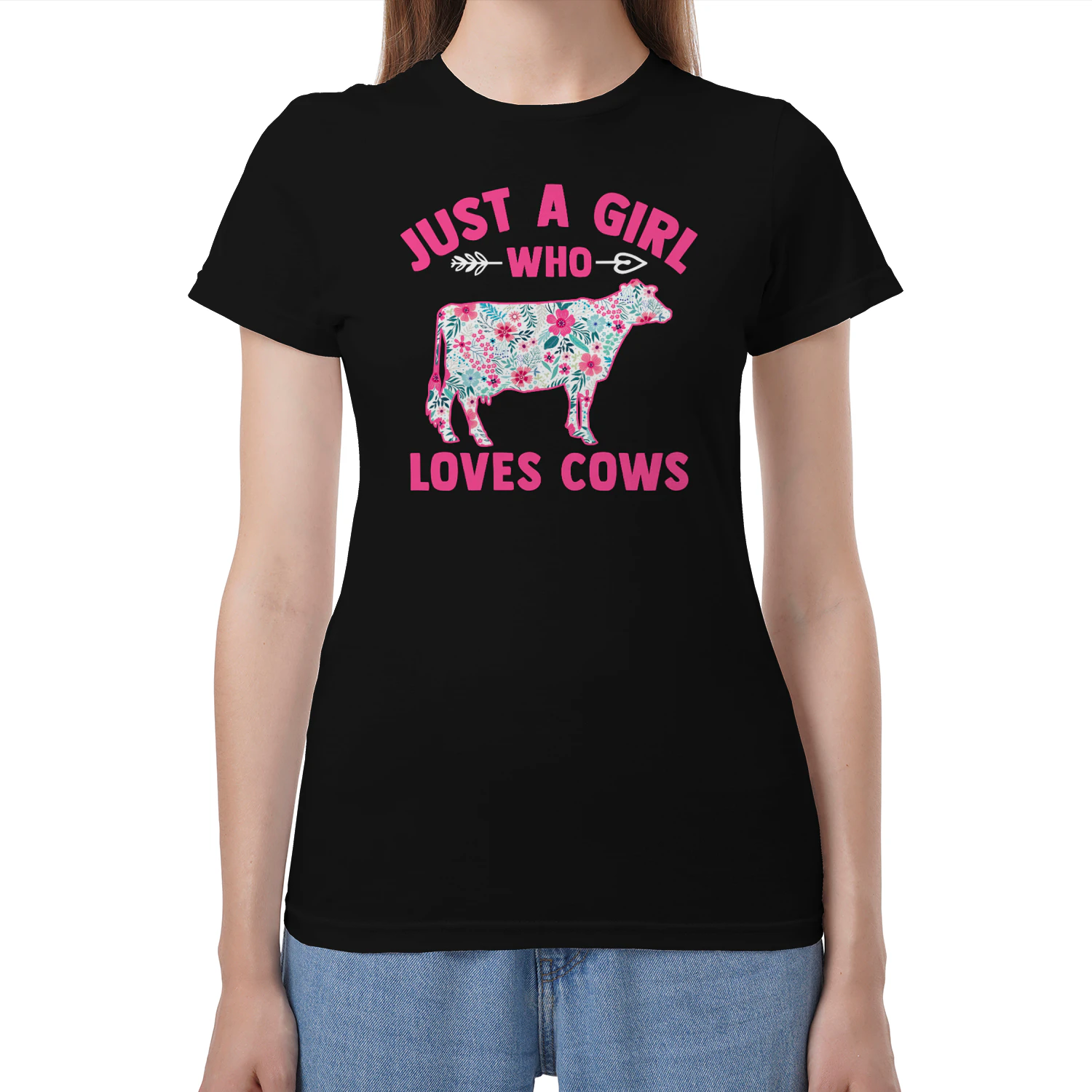 just a girl who loves cows t-shirt 