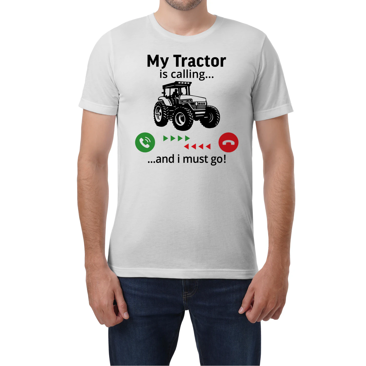 My tractor is calling and i must Go t-shirt farmer 