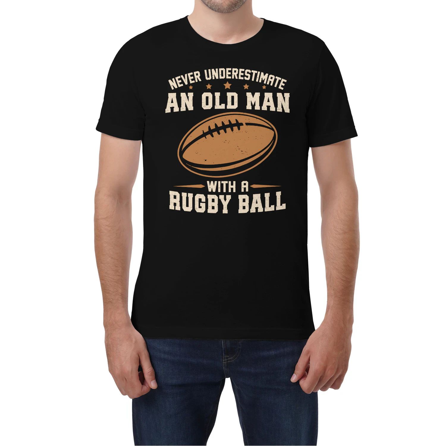 never underestimate an old man with a RUGBY BALL