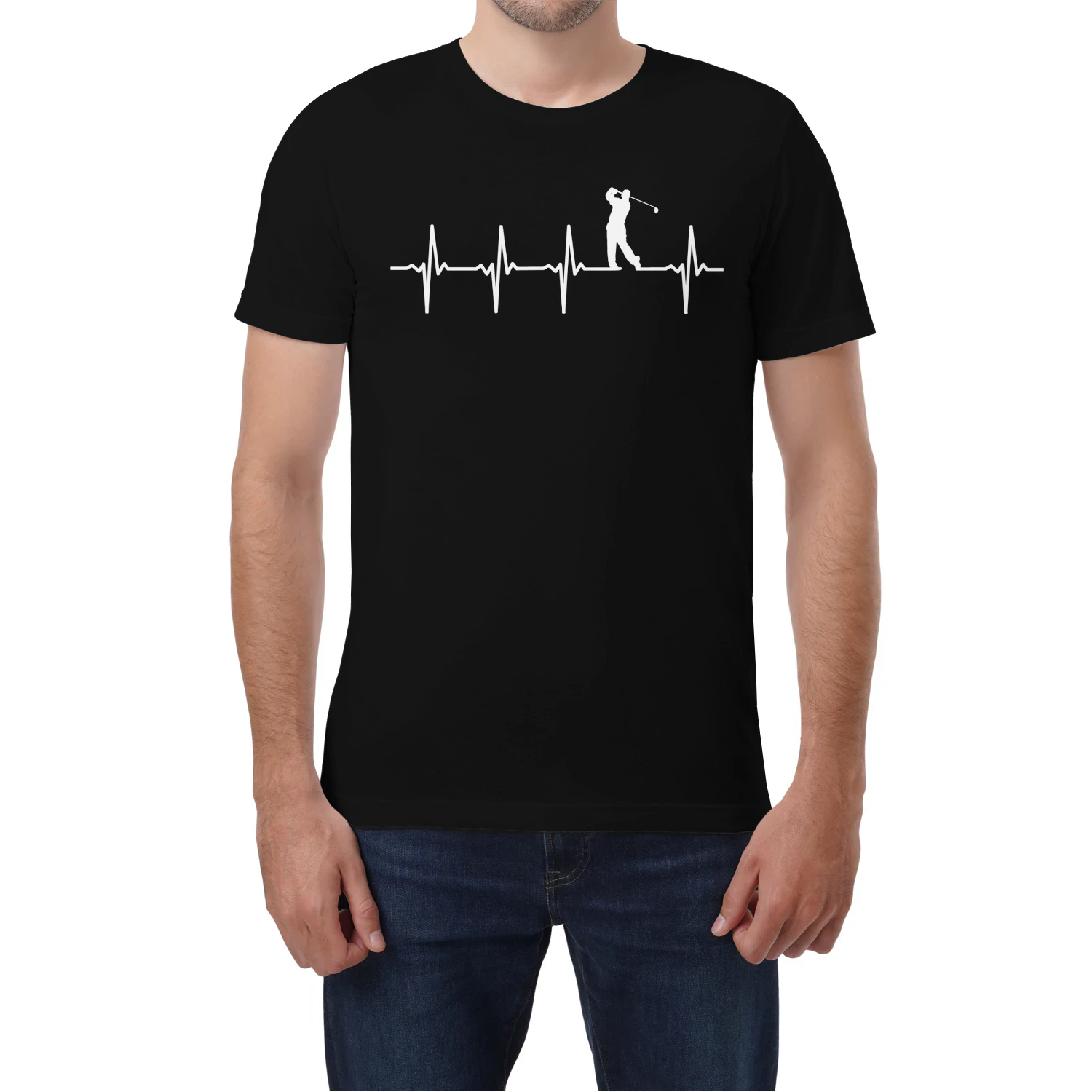 golfer heartbeat golf t-shirt