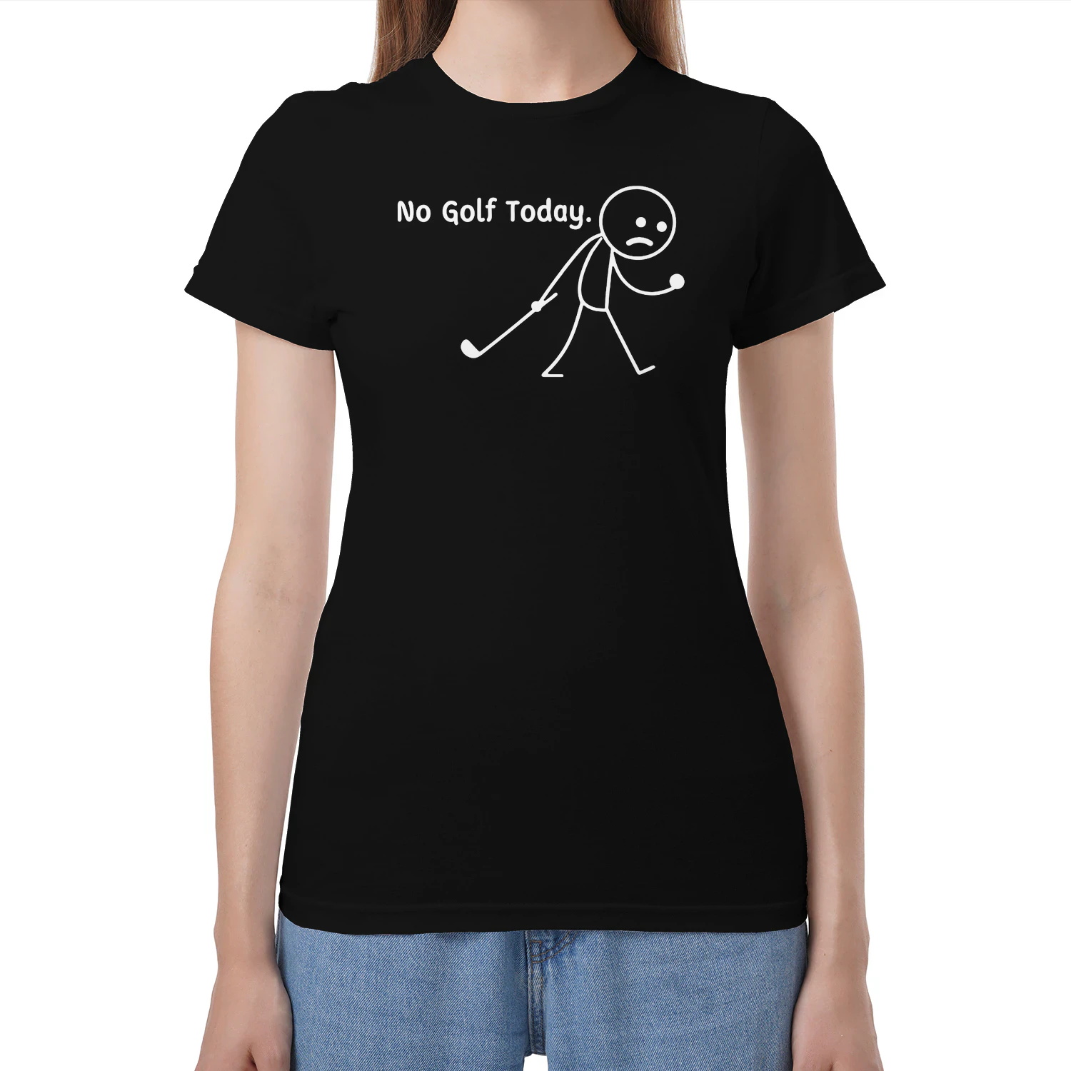 No Golf Today Funny Sad Stick Man Golfing Joke
