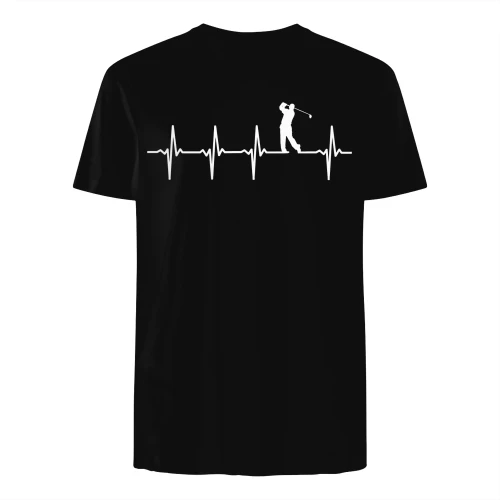 golfer heartbeat golf t-shirt